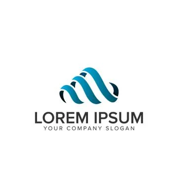 Letter M cloud logo Stock Illustration