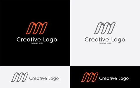Letter M Creative  logo design brand logo design Stock Illustration