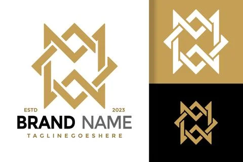 Letter M Crown Logo vector icon illustration Illustrazione stock