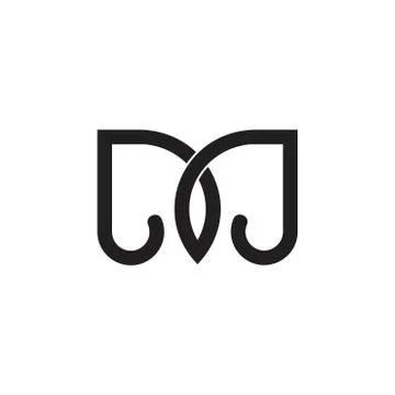 Letter m curves loop line geometric logo 스톡 일러스트