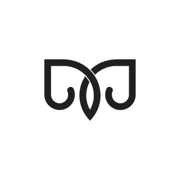Letter m curves loop line geometric logo イラスト素材