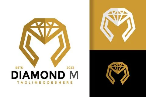 Letter M diamond logo vector icon illustration Stock Illustration