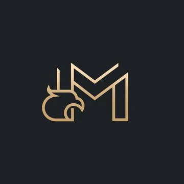 Letter M Eagle Logo , Initial Premium Design Stock Illustration