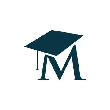 Letter M education logo vector Illustrazione stock