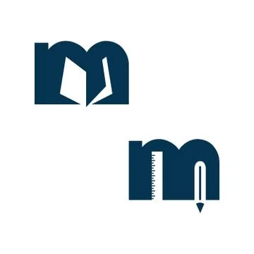 Letter M education logo vector Stock Illustration