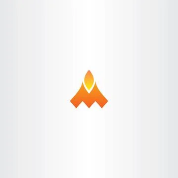 Letter m fire flame vector logo icon Stock-Illustration