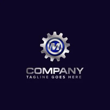 Letter M gear vector template logo. This Design is suitable for technology, i Stock Illustration