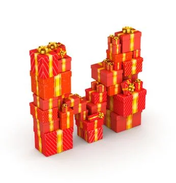 Letter M from gifts Illustrazione stock