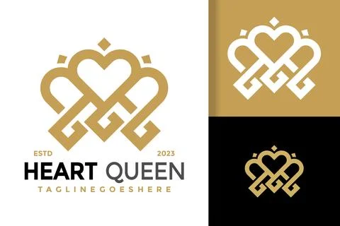 Letter M Heart Queen Logo vector icon illustration 스톡 일러스트