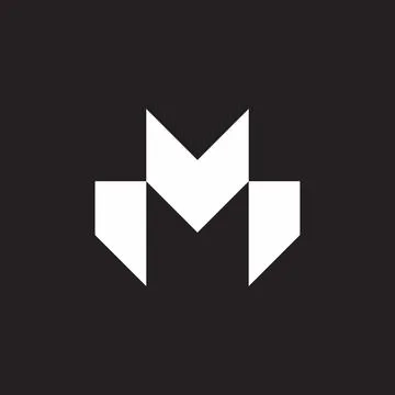Letter m hero white simple logo vector Illustrazione stock