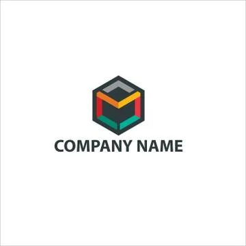 Letter M hexagonal simple modern logo Stock Illustration