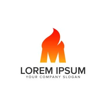 Letter M ignition Flame logo design concept template. fully editable vector Stock Illustration