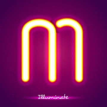 The letter m illumination 스톡 일러스트