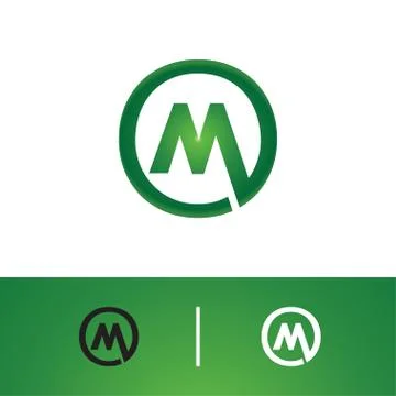 Letter M initial logo icon template Stock Illustration