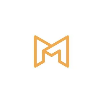 Letter M line logo design. Linear creative minimal monochrome monogram symbol. Stock Illustration