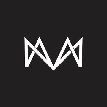 Letter m linked geometric arrow logo vector Stock Illustration