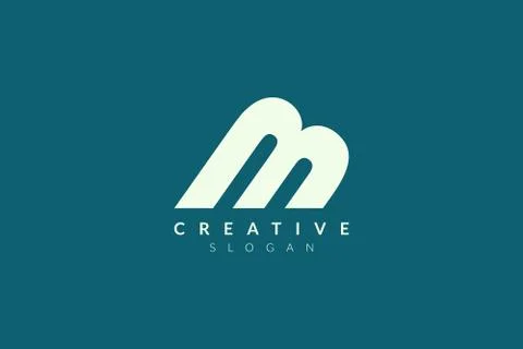 The letter M logo design extends to the side. Minimalist and modern vector il Stock Illustration