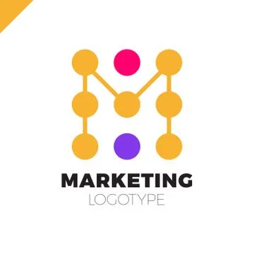 Letter M logo design template. Marketing rate dot logotype イラスト素材