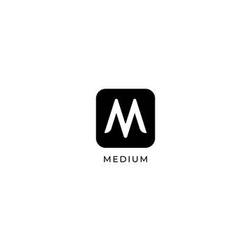 Letter M Logo Design Template, Rounded Square Logo Concept, Black &amp; White, .. Stock Illustration