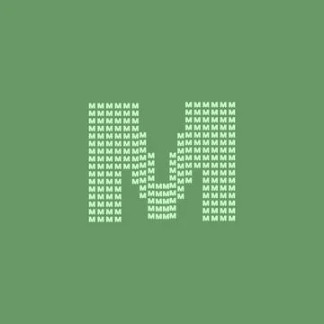Letter M logo with pixel pattern Stock Illustration