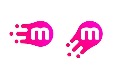 Letter M logo template of abstract liquid bubble shape for modern company. Ve Illustrazione stock