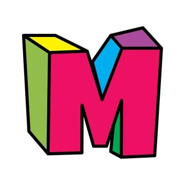 Letter M  logo vector colorful playful isolated on white background Stock Illustration