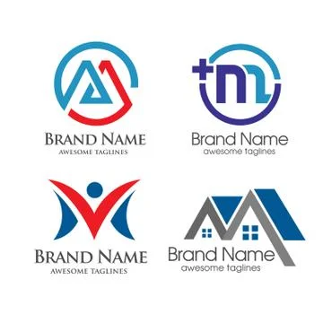 Letter M Logo vector set Stock Illustration