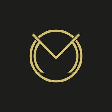 Letter M logo,Circle shape symbol. Vector illustration. Stock Illustration
