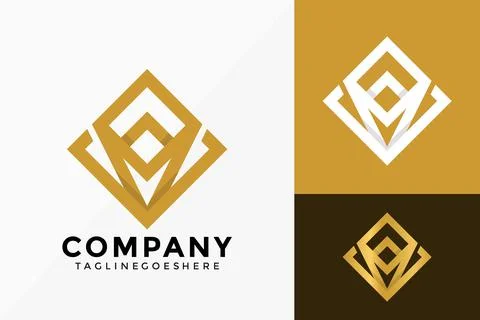 Letter M Luxury Logo Vector Design. Brand Identity emblem, designs concept, l Illustrazione stock