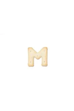 Letter M made of cracker cookie Stock Photos