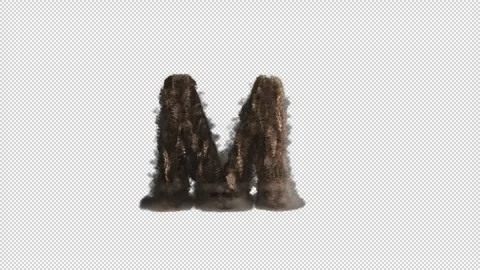 Letter M is made from sand breaks and fall creating dust Stock Footage 289728017