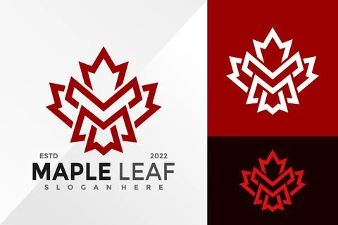 Letter M Maple Leaf Logo Design Vector illustration template Stock Illustration