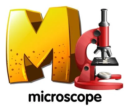 A letter M for microscope Illustrazione stock