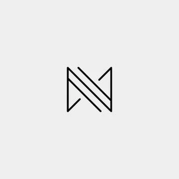 Letter M MM Monogram Logo Design Minimal Stock Illustration