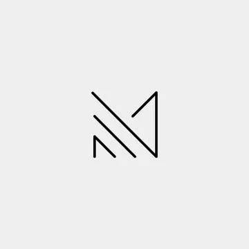 Letter M MM Monogram Logo Design Minimal Stock Illustration