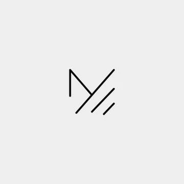Letter M MM Monogram Logo Design Minimal Stock Illustration