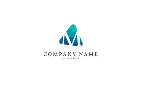 Letter M modern triangle logo template Stock Illustration