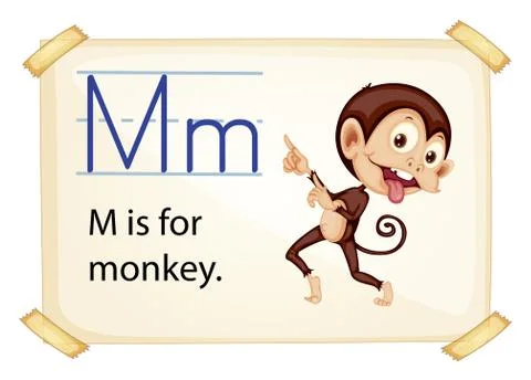 A letter M for monkey Stock Illustration