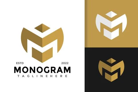 Letter M Monogram Logo Design Vector Template 스톡 일러스트