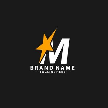 Letter M monogram star design logo Stock Illustration