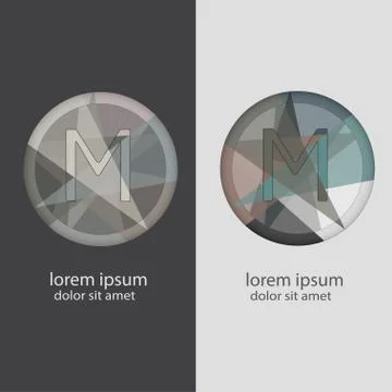 Letter M with multiple color combinations 스톡 일러스트