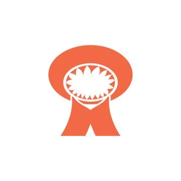 Letter m mushroom logo vector Illustrazione stock