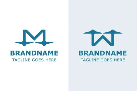 Letter M or W Pickaxe Simple Logo, symbolizing effort, progress, and determ.. イラスト素材