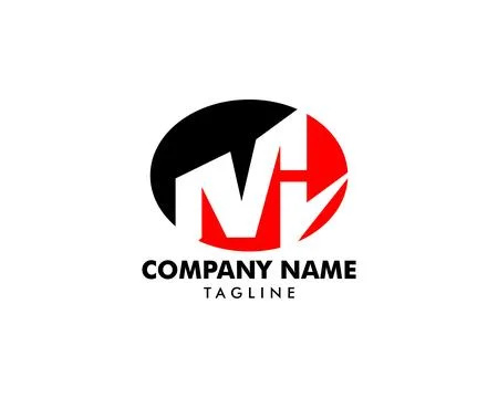 Letter M Oval Shape Initial Logo Design Template Element Stock Illustration