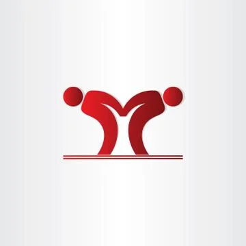 Letter m pepole dancing icon Illustrazione stock