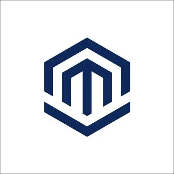 Letter M polygon logo design vector Stock Illustration