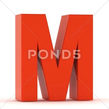 The Letter M - Red Plastic Stock Illustration