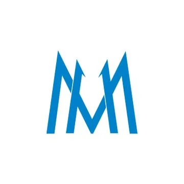 Letter m simple geometric line logo vectora Stock Illustration