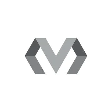 Letter m simple geometric line logo vector Stock Illustration