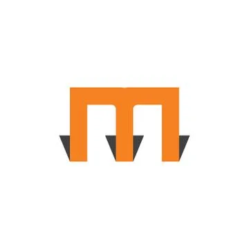 Letter m simple geometric line shadow logo vector Illustrazione stock
